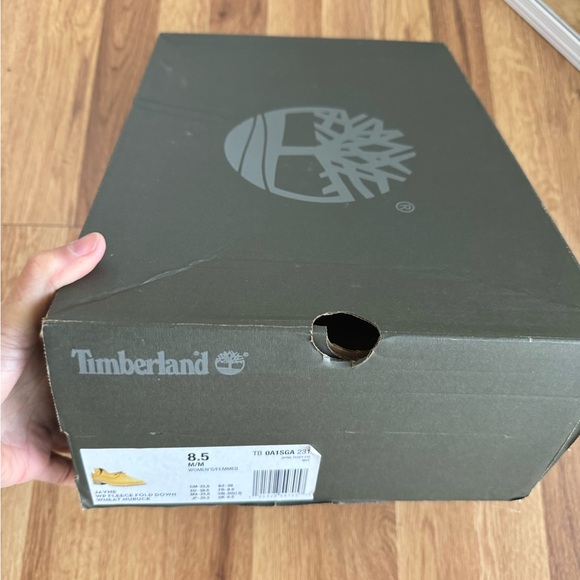 Timberland Jayne W Fleece Lined Fold Down  Boot 8.5 Wheat Nubuck New in Box - Picture 8 of 9